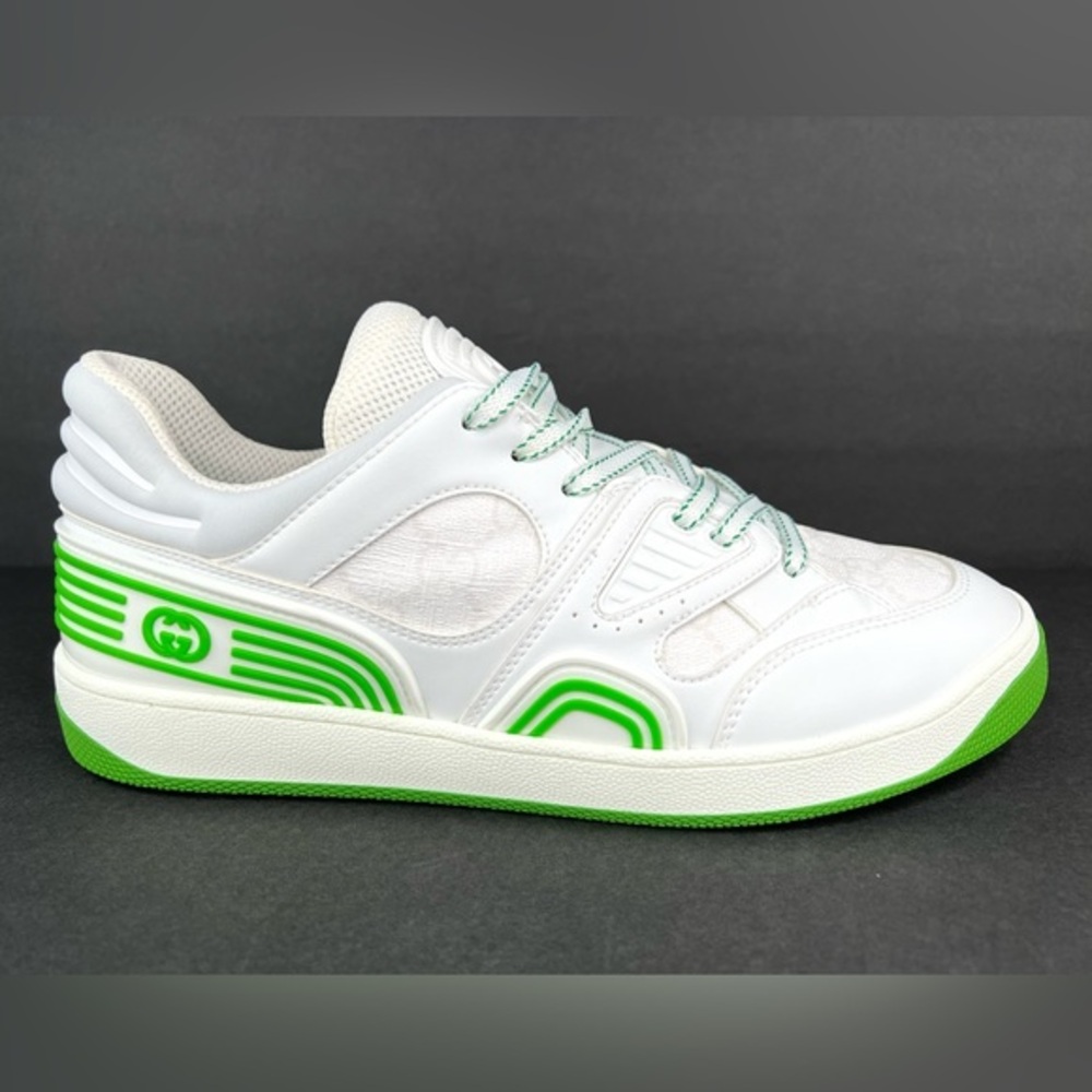 GUCCI Basket Low Top GG Demetra Vegan Leather Basketball Sneakers EU 39.5